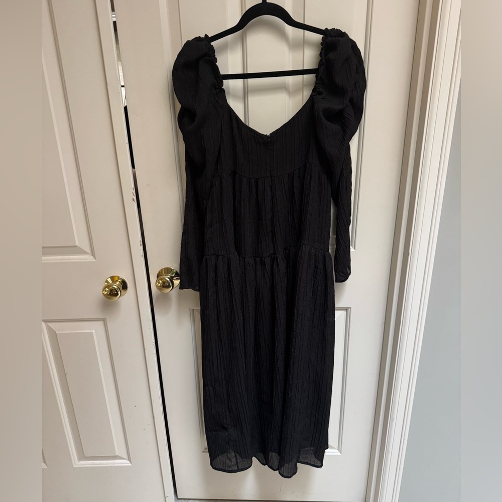Astr Black Rouched Long Puff-Sleeve Maxi - Picture 3 of 9